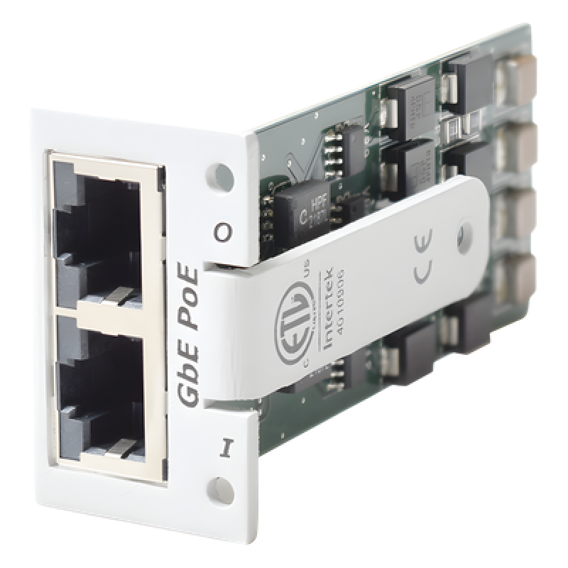 Módulo Protector PoE / Ethernet 10/100/1000 Mbps / 11 VCC / Pines 1,2 y 3,6 / 3 pF / Para Chassis TCPXH Rack 19"