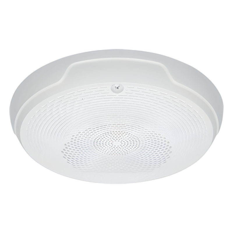 Bocina de Techo para Evacuación por Voz / Doble Voltaje 25/70.7 V / Potencia Seleccionable 1/4 a 2 W / Rango 400 a 4,000 Hz / Sin Estrobo / Montaje Plug-In