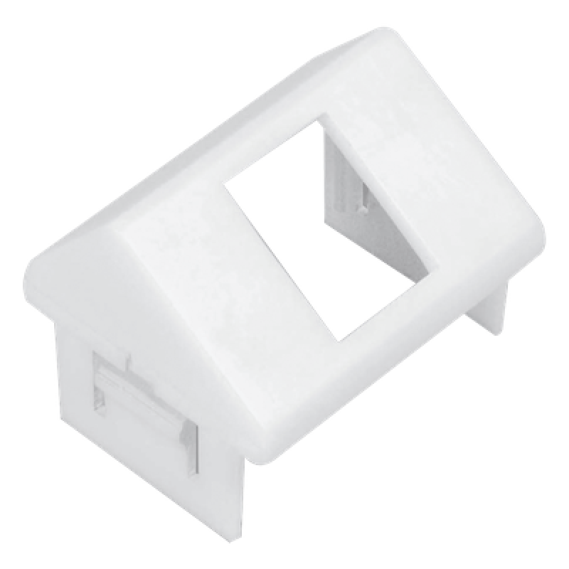 Adaptador para Placa de Pared CT, de una Salida, Angulado, Color Blanco