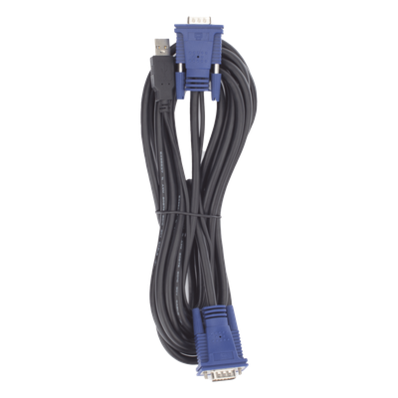 Cable USB KVM / VGA Coaxial Blindado / 5 m (16.40 pies) / Calibre 28 / Núcleos de Ferrita