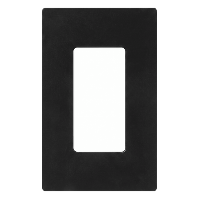 Placa de pared Claro de 1 espacio sin tornillos visibles, acabado negro brillante, para atenuadores, apagadores y controles Pico de Lutron
