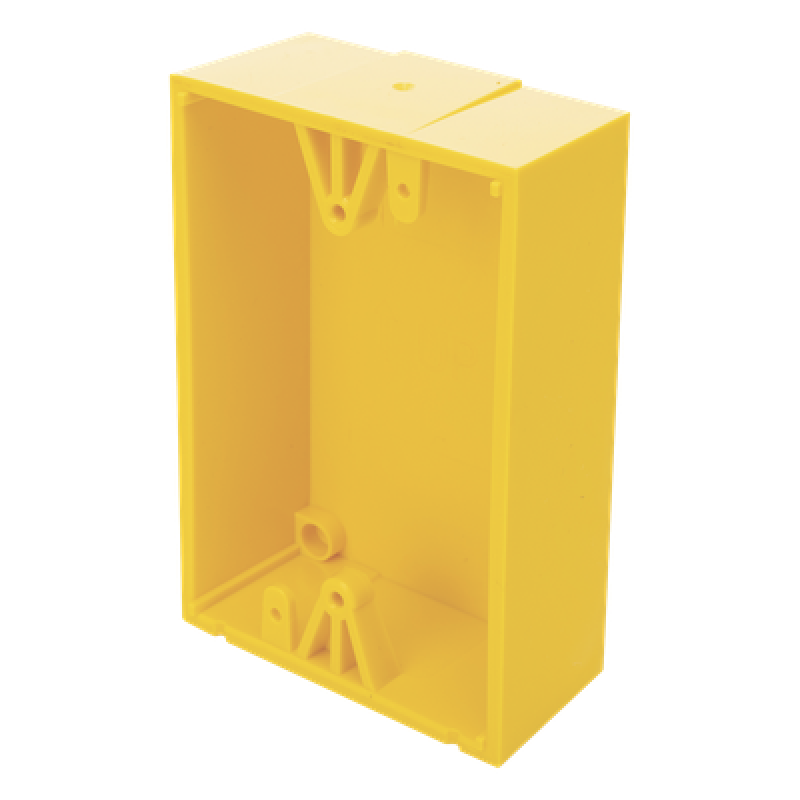 Caja trasera de montaje color amarillo para estaciones de parada STOPPER