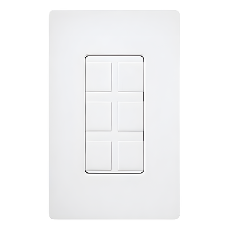 Marco de 6 puertos personalizable para conectores de red, fibra óptica, coaxial y telefonía, línea Claro, color blanco