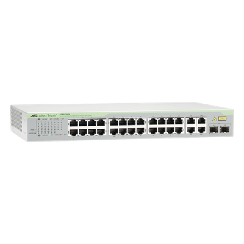 Switch WebSmart / 24x FE 10/100 Mbps / 2x GE 10/100/1000 Mbps / 2x SFP Gigabit Combo / 12.8 Gbps Switching Fabric
