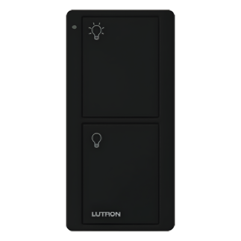 Control remoto inalámbrico Pico de 2 botones para encender y apagar luces, cortinas o persianas, compatible con Caseta Wireless, RadioRA 2 y más, color negro
