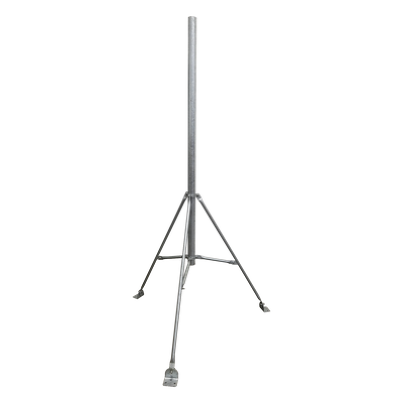 Mástil de 2" x 1.5 metros con Tripie para Instalación en losa. Acero Galvanizado en Caliente.