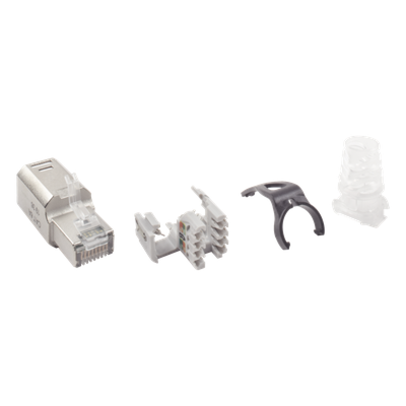 Conector RJ45 de Campo / Categoría 6A Blindado / 10G / Sin Bota / Terminación Rápida / UL 2043 Plenum / Guía de Color
