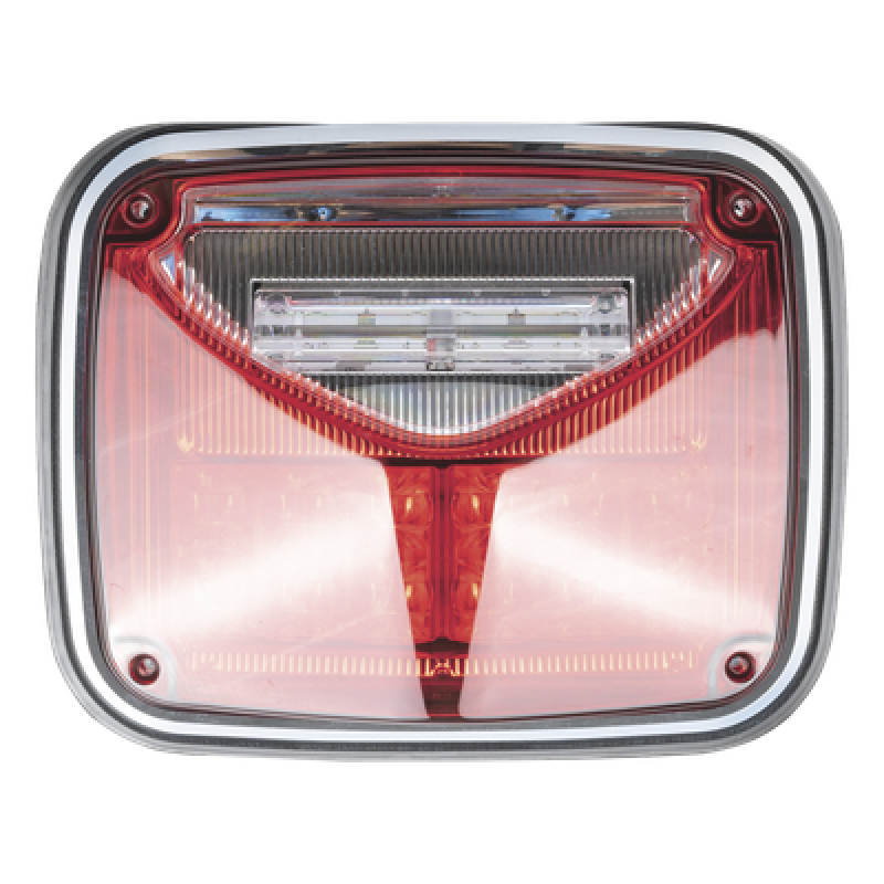 Luz de Advertencia LED / 8 X 6" / Color Rojo / Luz de Trabajo Blanca 12 W / 11 Patrones de Destello / IP67 / 12-30 VCC