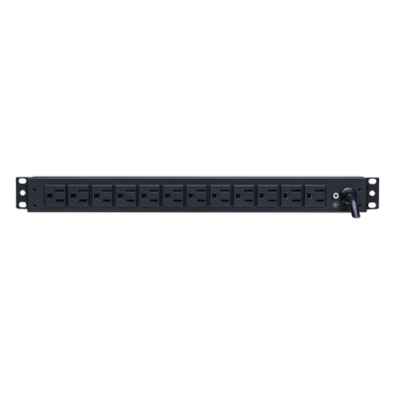 PDU Básico Para Distribución de Energía, Con 12 Tomas NEMA 5-15R Traseras, 1UR, 15 Amp, 120 Vca