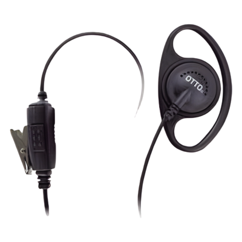 Micrófono-Audífono Tipo Anillo / Cable 40 lbs Resistencia / PTT Integrado / Compatible Kenwood NX/TK Series