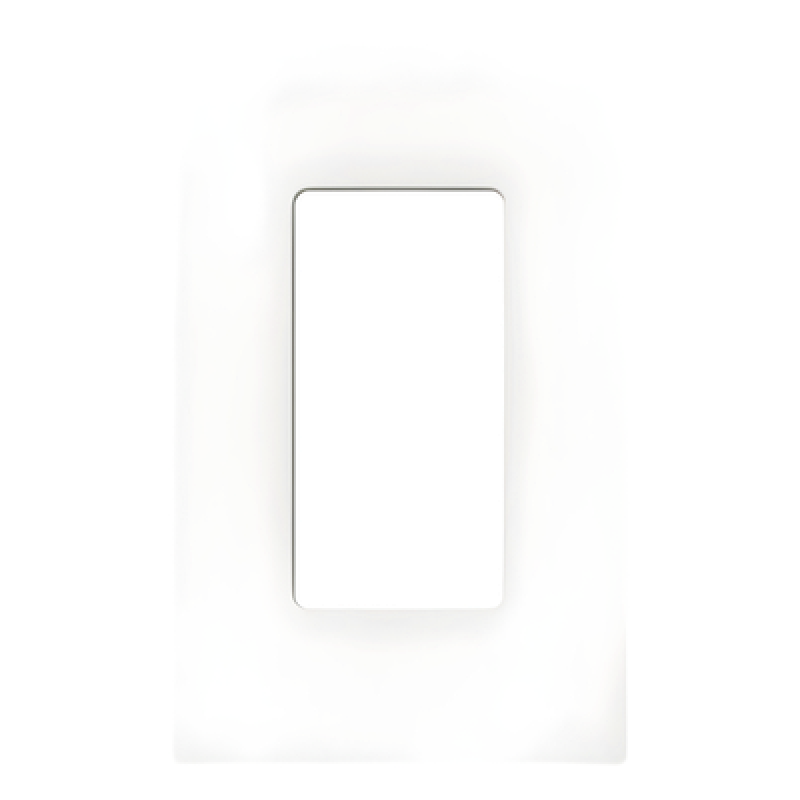 Placa de Pared Screwless / 1 Espacio (1 Gang) / Acabado Satinado Snow / Perfil Delgado 0.30 in (7.6 mm) / Apertura Estilo Designer