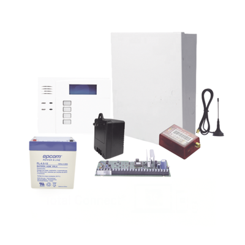 Kit de panel de alarma de intrusión de 8 zonas cableadas y hasta 40 inalámbricas, con teclado, comunicador celular 4G LTE-M y batería