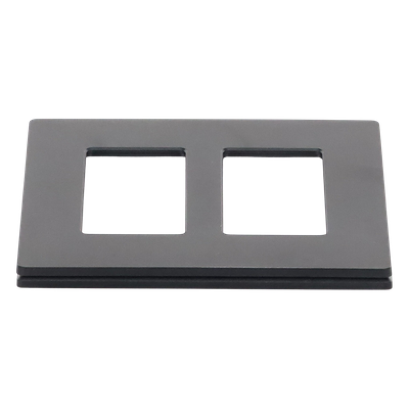 Placa de pared de 2 espacios sin tornillos visibles, acabado satinado en color Midnight, para atenuadores y controles Lutron Maestro, Diva, Skylark y Pico