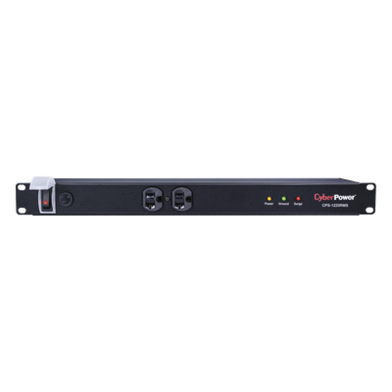 Supresor de Picos de 1800J En Rack Con 2 Tomas NEMA 5-20R y 10 NEMA 5-20R Traseras Con Circuit Breaker de 20A, Clavija NEMA 5-20P