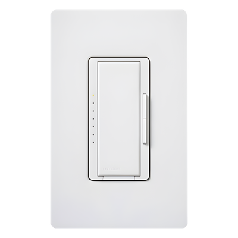 Atenuador de pared inalámbrico Maestro Wireless, 150 W LED/CFL, 600 W incandescente/halógeno, 600 VA MLV, 120 V, no requiere neutro, compatible con hub Vive, color blanco