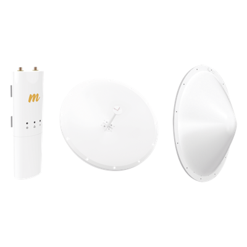Kit de radio C5C con Antena de 28dBi, Frecuencia (4.9-6.5 GHz), para hasta 20 km, Radomo, PoE y Jumpers Incluidos