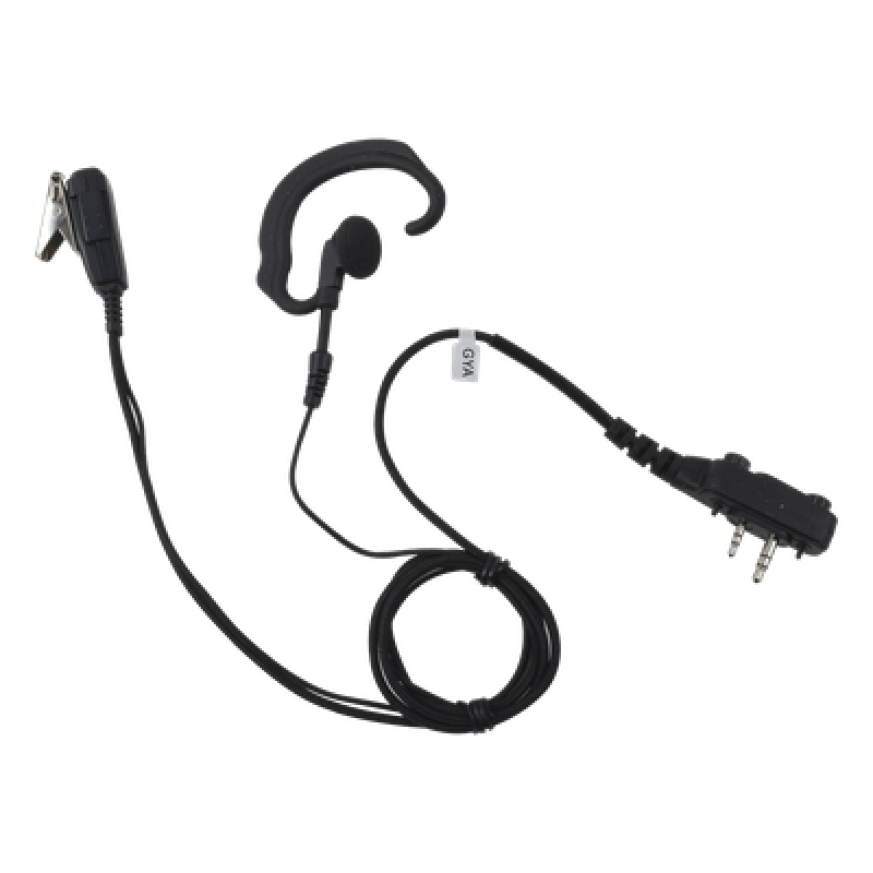 Micrófono de Solapa con Auriculares / Gancho de Oreja Suave / Cable Retráctil 2.5' (0.76 m) / Conector 2 Pines con Tornillos / Fibra Trenzada / Carcasa Policarbonato