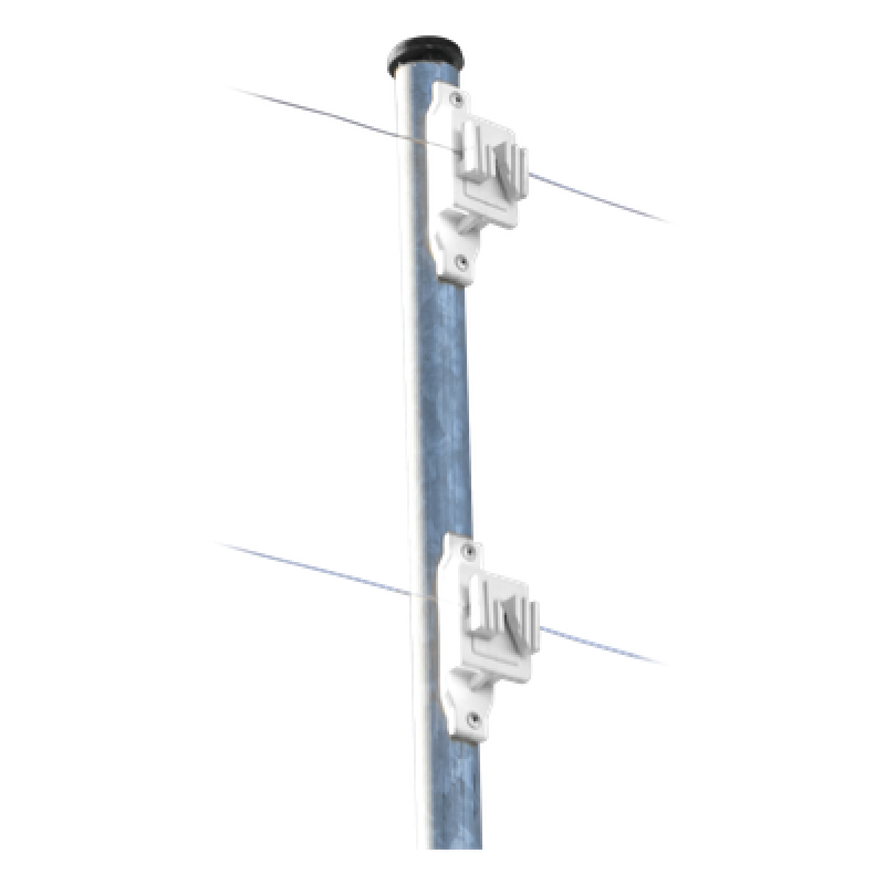 Aislador de Paso Blanco Reforzado para Cercos Eléctricos / Aislamiento hasta 18 kV / Resistente a Clima Extremo / Polipropileno y Policarbonato