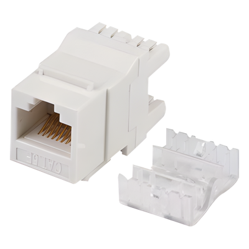 Módulo Jack Keystone Cat5e con Terminación en Ángulo 180 - Color Blanco