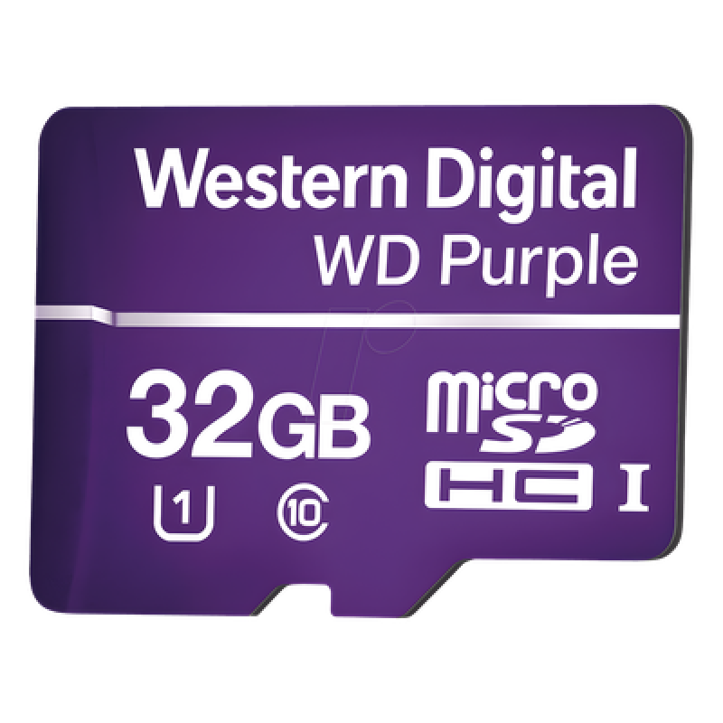 Memoria microSD de 32GB PURPLE, Especializada Para Videovigilancia, 10 VECES MAYOR DURACIÓN, 3 AÑOS DE GARANTIA