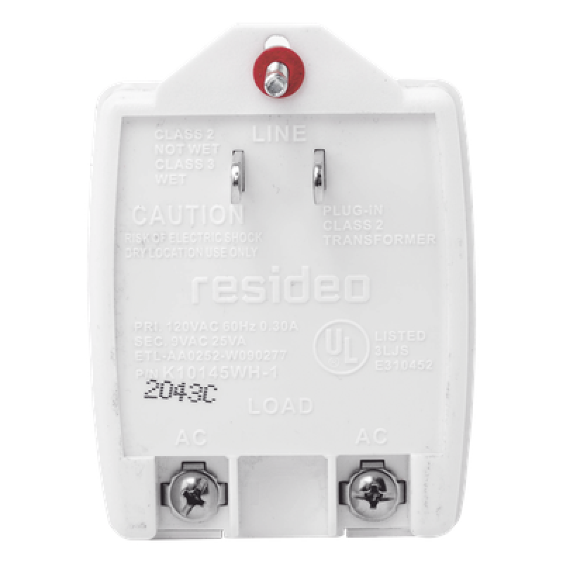 Transformador de Pared / 120 Vca a 9 Vca / 25 VA / Clase 2 / UL Listado / Montaje en Pared