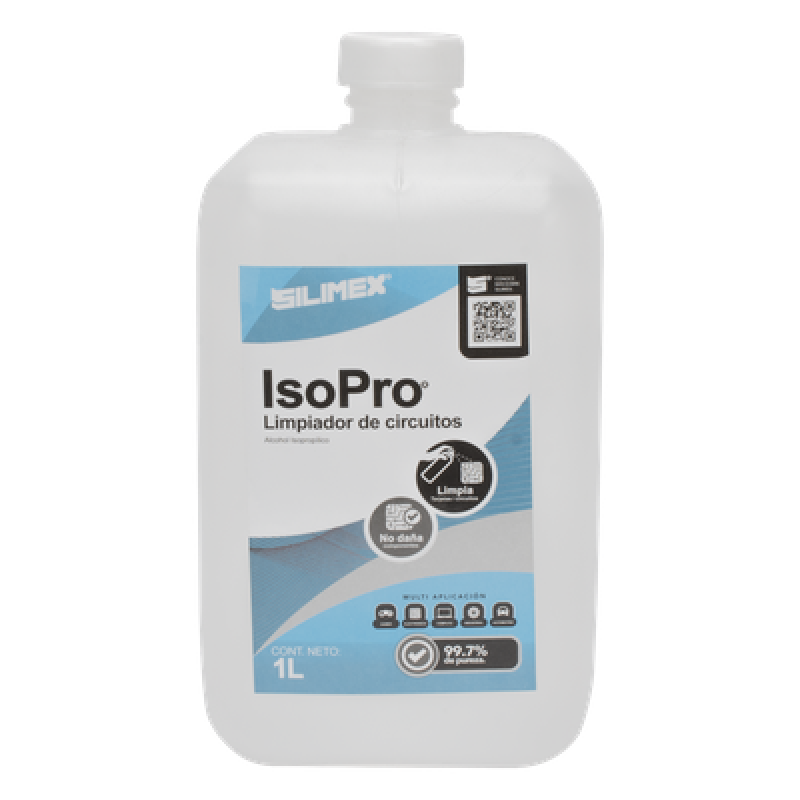 Alcohol Isopropilico para limpieza de equipos de vídeo, fibra óptica, cómputo, y equipo telefónico 1000 mL