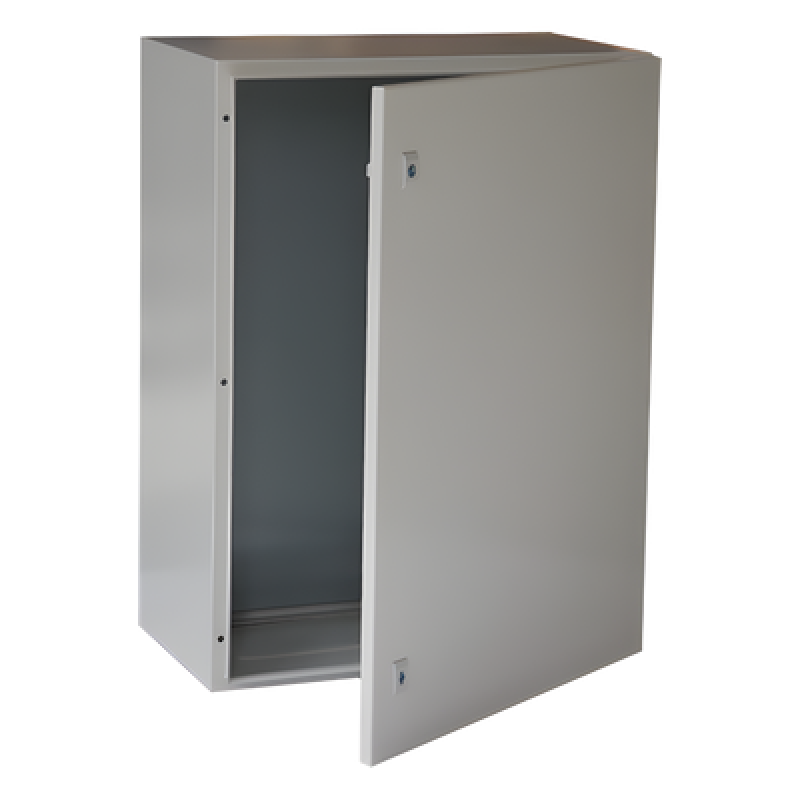 Gabinete de Acero IP66 / 400 x 600 x 250 mm / IK10 / Placa Trasera Metálica 2 mm / Cerradura con Llave / Tapa Inferior Atornillable