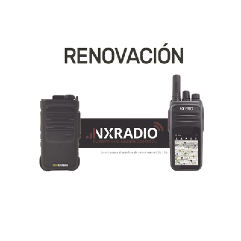 Renovación de Licencia / Anual / Radios Android NXRADIO / Compatible NXPoC130, TE320, RG360, RG750, M5, M6L