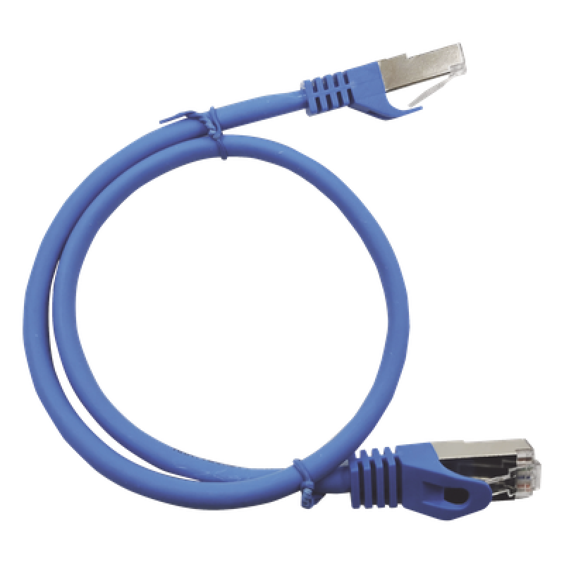 Patch Cord Cat6A 10G Blindado 0.5 Metros (1.64 Pies) Azul