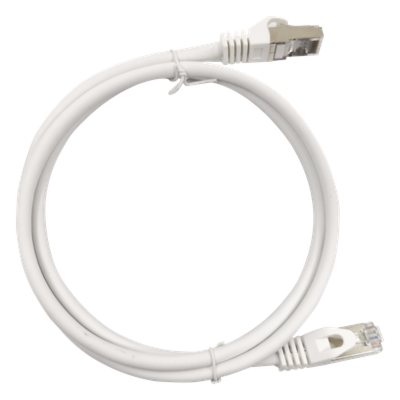 Patch Cord Cat6A 10G Blindado 2 Metros (6.56 Pies) Blanco