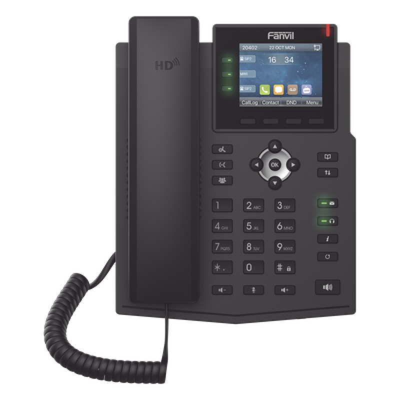 Teléfono IP / 6 Líneas SIP / Pantalla LCD Color 2.8" / Audio HD / Conferencia 3 Vías / Puertos Gigabit / PoE 802.3af