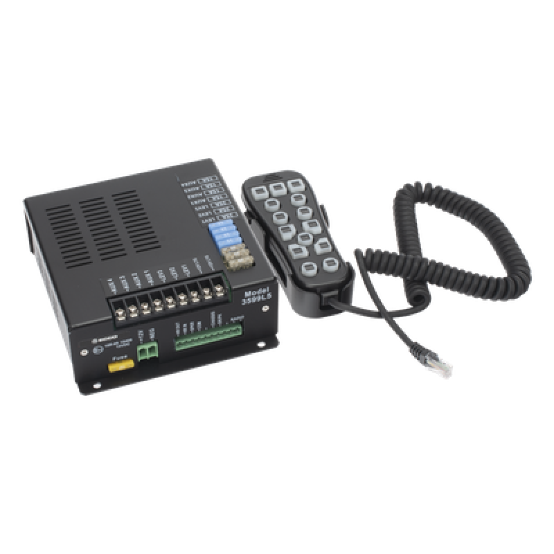 Sirena Vehicular H2 Covert ™ de 200W de Potencia, Con Controlador Unimando de 14 Botones Para Control de Tonos, 7 Salidas Auxiliares y Micrófono