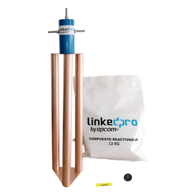 Electrodo Puesta a Tierra / Cobre Electrolítico / Diseño Delta / Filtro Equipotencial / Compuesto Mineral 12 kg / 200A / Exterior