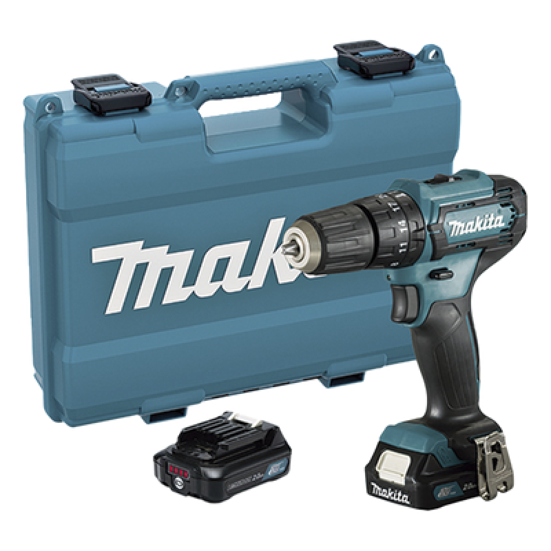 Taladro Combinado de 12Vcc, con tecnología CXT, (Incluye 2 Baterías y Cargador Rápido, Maletín plástico).