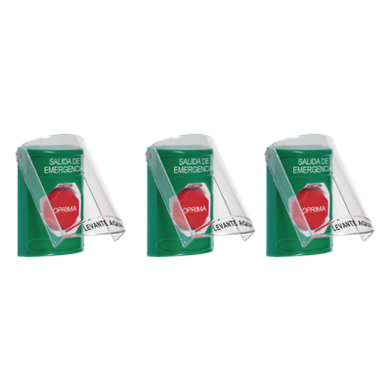 Paquete de 3 Botones con 3 Diferentes Métodos de Activación y 3 Mensajes Diferentes, Color Verde