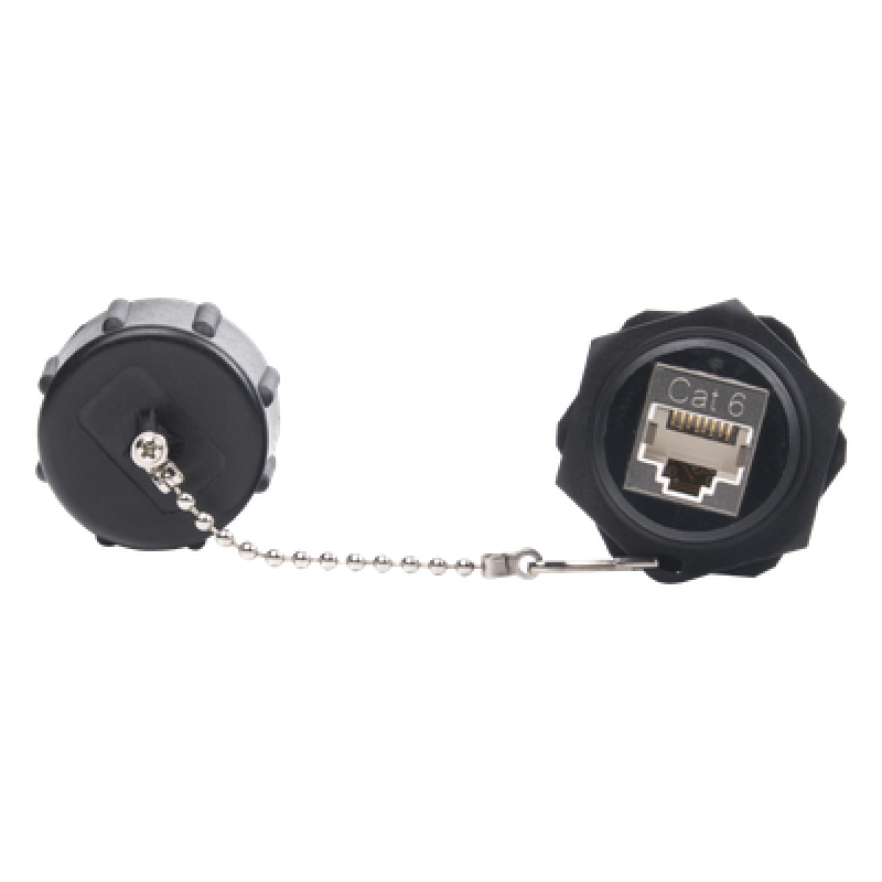 Acoplador Industrial / Cat 6 Blindado / IP67 Waterproof / -10°C a 60°C / 750 Ciclos / 50μm Oro