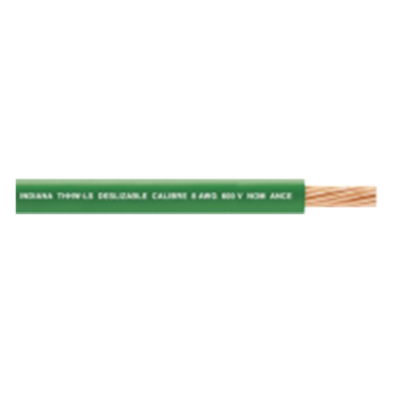 Cable THW-LS / Calibre 8 AWG / 19 Hilos / Color Verde / Bobina 100 m (328 ft)