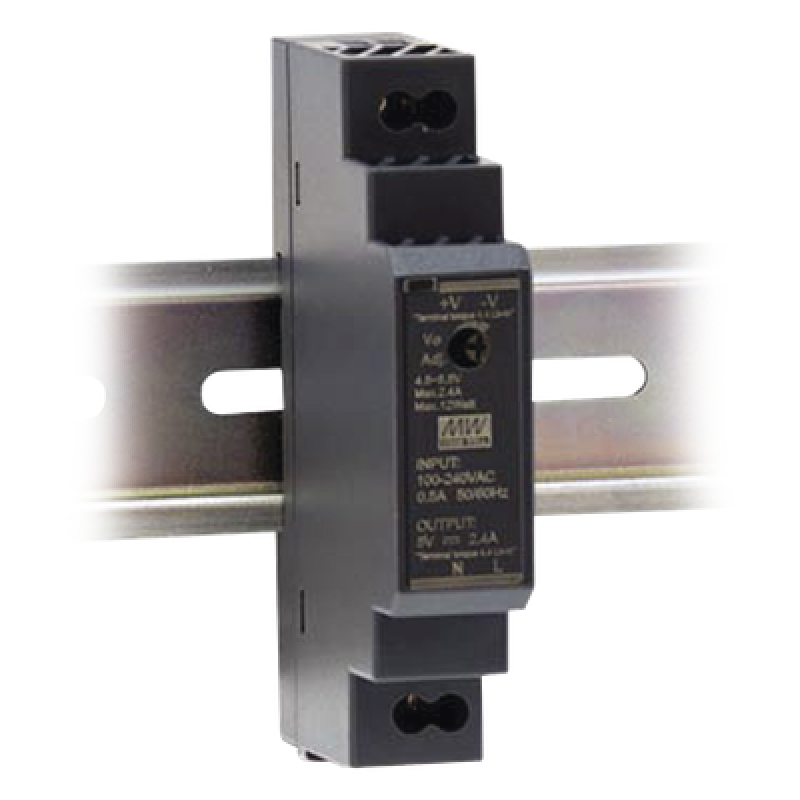 Fuente de Poder Riel DIN / 12VCC / 15W / Entrada Universal 85-264VAC / Ultra Delgada 17.5mm