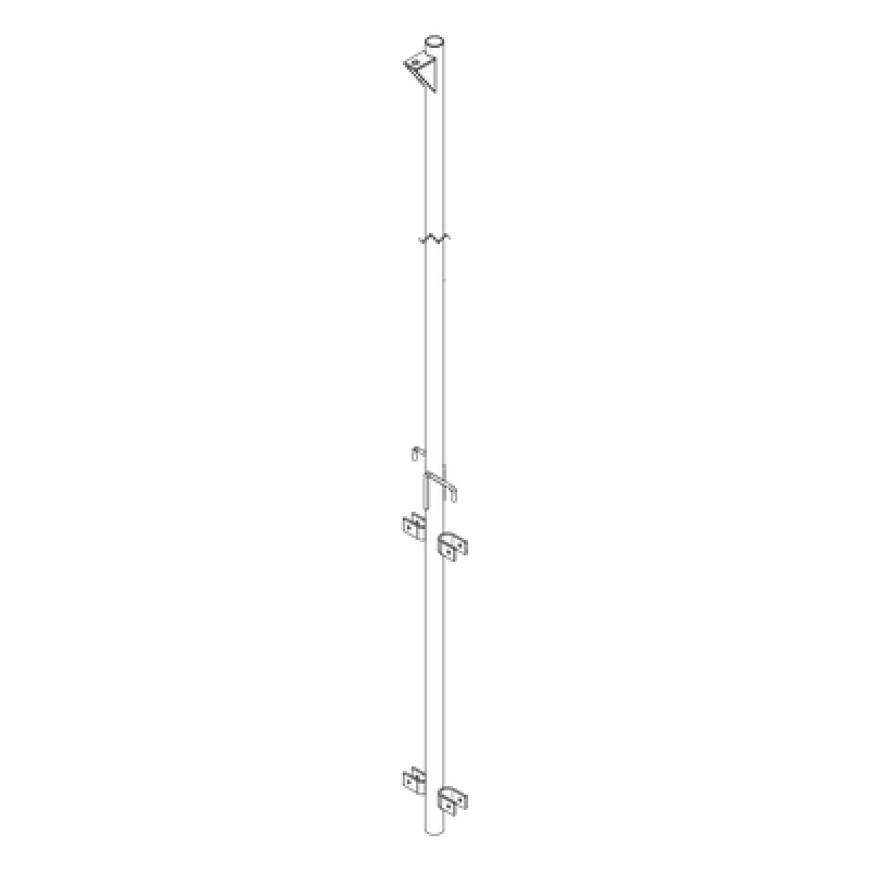 Pluma de Aluminio / Ced.40 / 4 m (13.1 ft) / Diámetro 1-1/2" / Con Polea de Elevación
