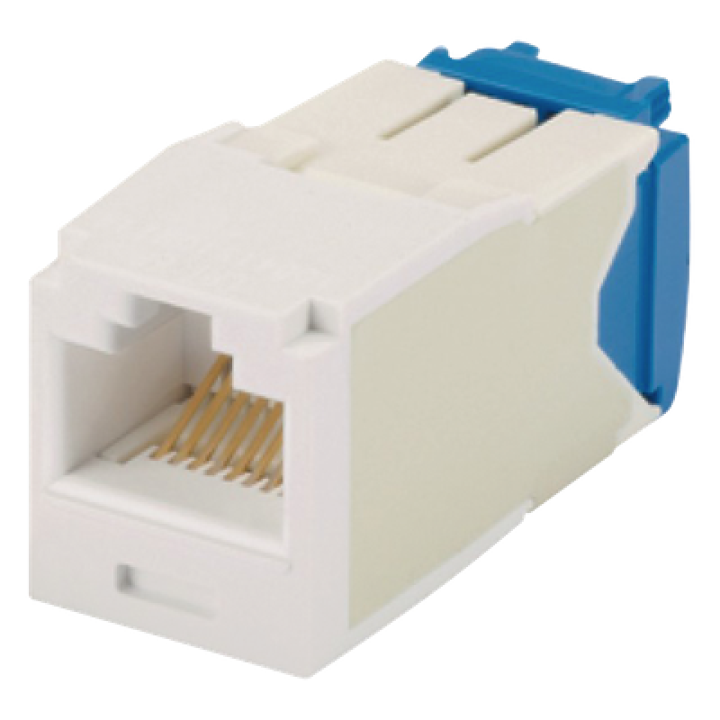 Conector Jack RJ45 Estilo TG, Mini-Com, Categoría 6A, de 8 Posiciones y 8 Cables, Color Blanco