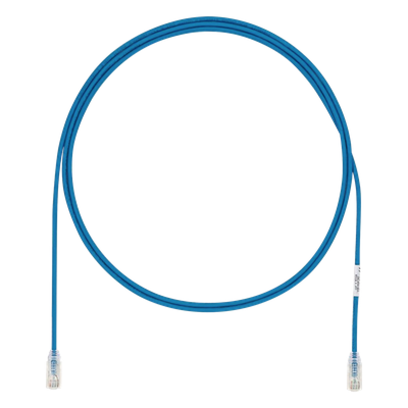Cable de Parcheo UTP Cat6A, CM/LSZH, Diámetro Reducido (28AWG), Color Azul, 2.13 Metros (7 Pies)