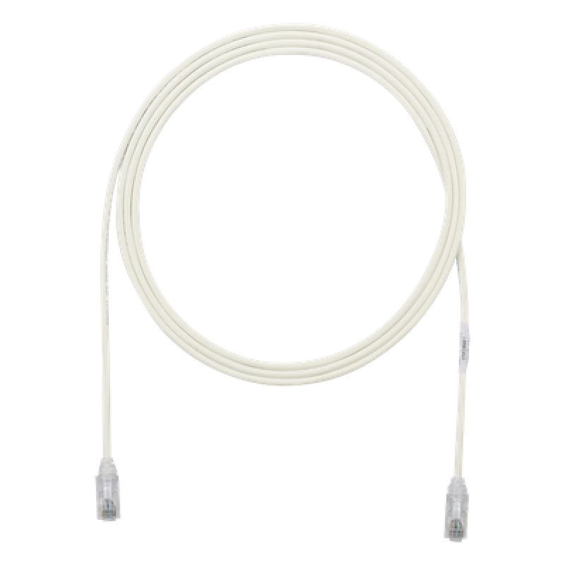 Cable de Parcheo TX6, UTP Cat6, Diámetro Reducido (28AWG), Color Blanco Mate, 2.13 Metros (7 Pies)