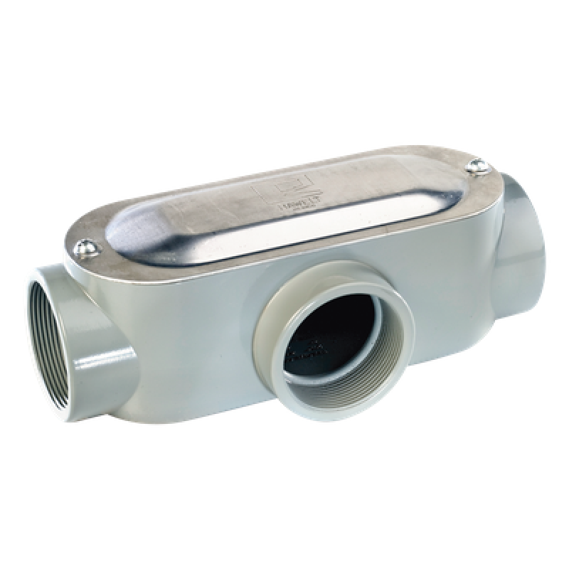 Caja Condulet tipo T de 1/2" (12.7 mm) Incluye tapa y tornillos.