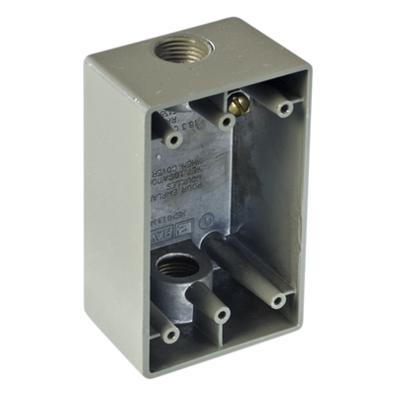 Caja Condulet FS de 3/4" (19.05 mm) con dos bocas a prueba de intemperie.
