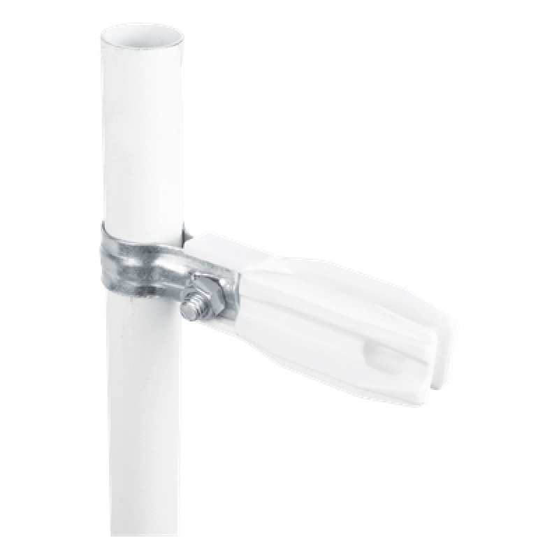 Aislador de Paso o Esquina Blanco con Abrazadera / 33-38 mm / Resina Virgen 100% / Anti-Arqueo / Tubería de Malla Ciclónica