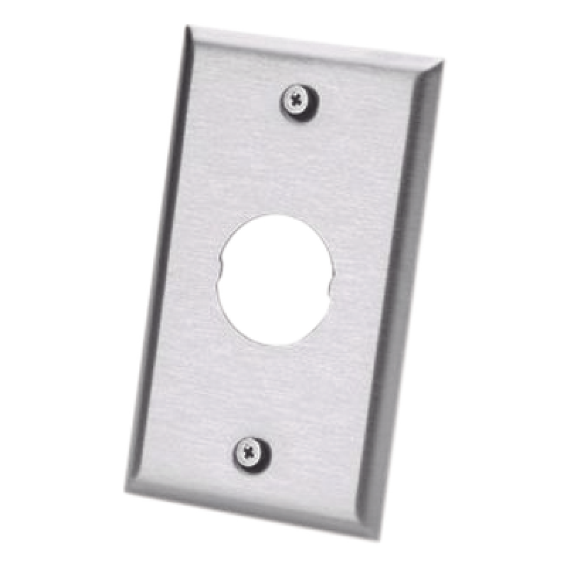 Placa de Pared Industrial / 1 Puerto / Acero Inoxidable / Montaje Vertical / Superficie Plana
