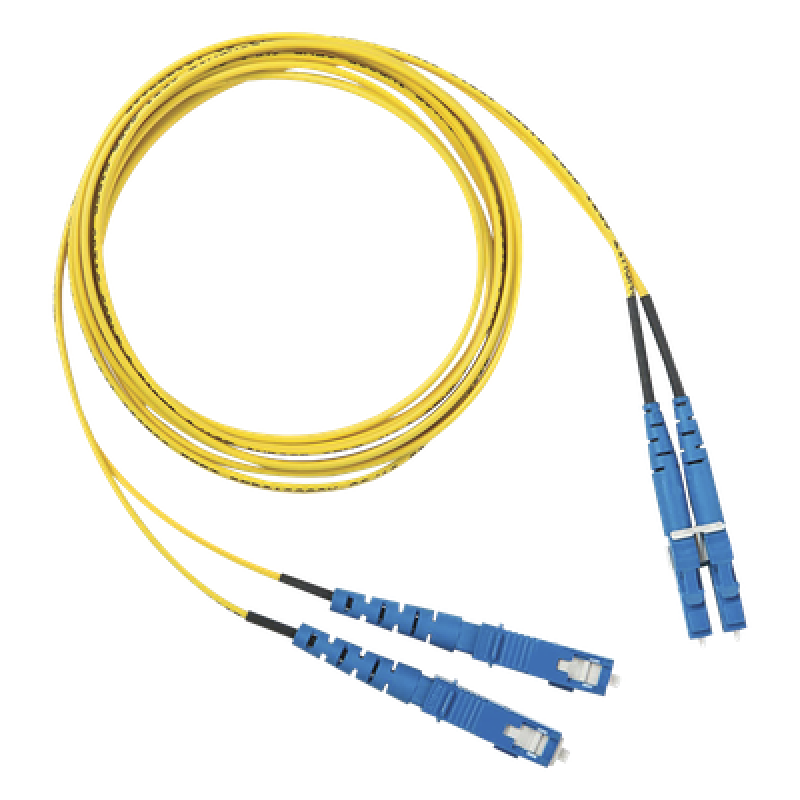 Jumper de Fibra Optica Monomodo 9/125 OS2, LC-SC Duplex, OFNR (Riser), Color Amarillo, 3 Metros (9.84 Pies)