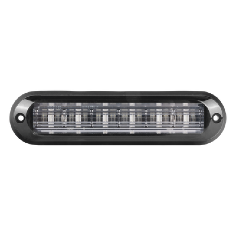 Luz Auxiliar Ultra Brillante IP67 de 6 LEDs, Color Rojo, con mica transparente y bisel negro