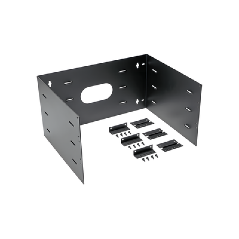 Rack Abierto de Instalación en Pared con Bisagras, Profundidad de 401 mm, 19 in de Ancho, 6 UR, Color Negro