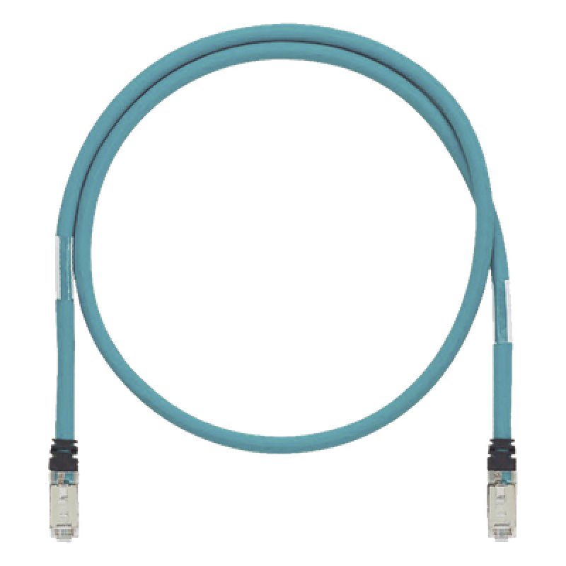Patch Cord Cat6A de Grado Industrial 600V, Blindado SF/UTP, Calibre 26 AWG, Color Aqua, 1.5 Metros (4.92 Pies)